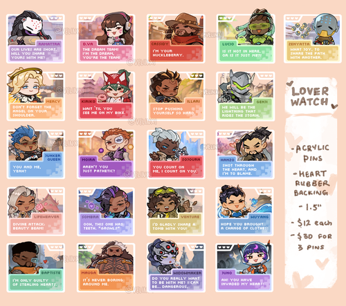 OW- Dating sim pins