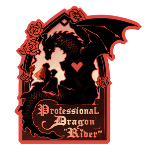 Dragon riding sticker